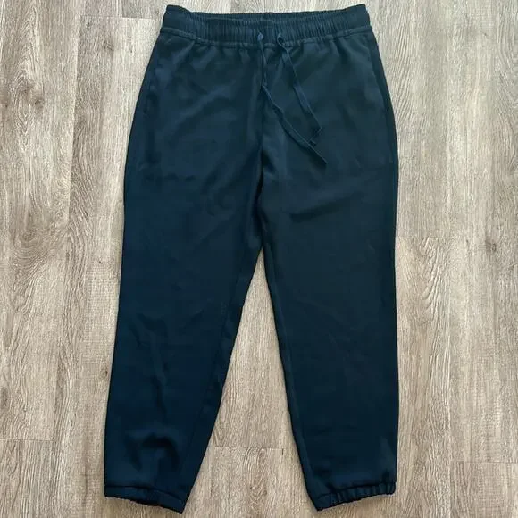 J.Crew 365 Crepe High Rise Jogger Pants Black Size 10 Pull-On Ankle Tapered - Picture 2 of 7